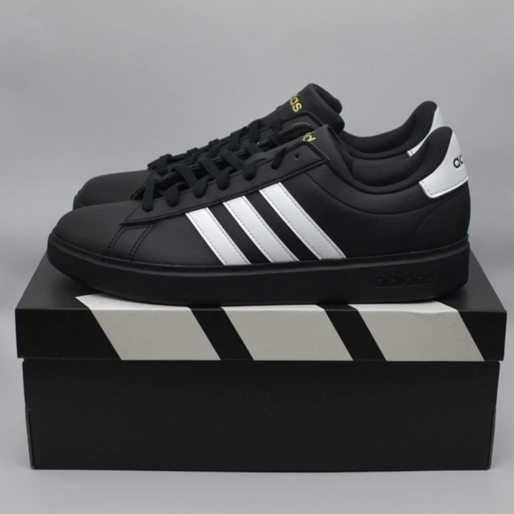 Adidas Grand Court 2.0 Sneakers Men's Size‎ 10 Shoes Black White NIB NEW JR0546